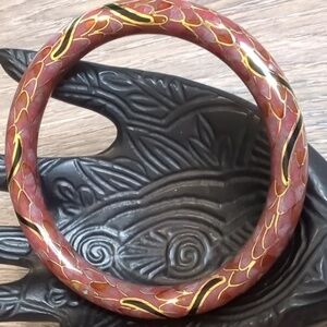 Vintage Cloisonné Snakeskin Bangle bracelet
